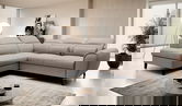 Coltar extensibil stanga 4 locuri ELTAP, LT-07PO, Noble, 255x201x100 cm, lemn/poliester, bej