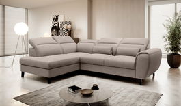 Coltar extensibil stanga 4 locuri ELTAP, LT-07PO, Noble, 255x201x100 cm, lemn/poliester, bej
