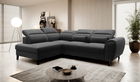Coltar extensibil stanga 4 locuri ELTAP, LT-10FL, Noble, 255x201x100 cm, lemn/poliester, negru