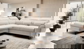 Coltar extensibil stanga 4 locuri ELTAP, LT-22IN, Noble, 255x201x100 cm, lemn/poliester, bej deschis
