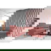 Coltar extensibil stanga 4 locuri ELTAP, LT-24LU, Noble, 255x201x100 cm, lemn/poliester, roz inchis