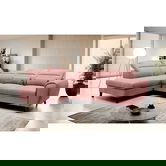 Coltar extensibil stanga 4 locuri ELTAP, LT-24NU, Noble, 255x201x100 cm, lemn/poliester, roz