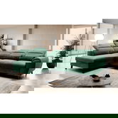 Coltar extensibil stanga 4 locuri ELTAP, LT-35LU, Noble, 255x201x100 cm, lemn/poliester, verde inchis