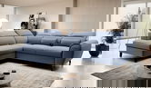 Coltar extensibil stanga 4 locuri ELTAP, LT-40GO, Noble, 255x201x100 cm, lemn/poliester, albastru