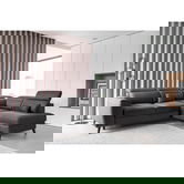 Coltar extensibil dreapta 4 locuri ELTAP, RT-06SAV, Noble, 255x201x100 cm, lemn/poliester, gri inchis
