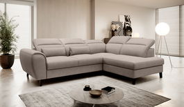 Coltar extensibil dreapta 4 locuri ELTAP, RT-07PO, Noble, 255x201x100 cm, lemn/poliester, bej