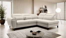 Coltar extensibil dreapta 4 locuri ELTAP, RT-22IN, Noble, 255x201x100 cm, lemn/poliester, bej deschis