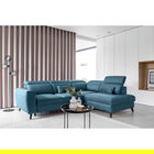 Coltar extensibil dreapta 4 locuri ELTAP, RT-38SAV, Noble, 255x201x100 cm, lemn/poliester, albastru inchis