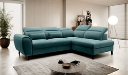 Coltar extensibil dreapta 4 locuri ELTAP, RT-38VE, Noble, 255x201x100 cm, lemn/poliester, verde
