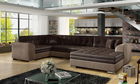 Coltar extensibil dreapta 5 locuri ELTAP, Damario, 338x189x78 cm, lemn/poliester, maro inchis/maro deschis
