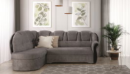 Coltar extensibil stanga 3 locuri ELTAP, L-049, Lord, 243x180x112 cm, lemn/poliester, gri/negru
