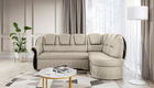 Coltar extensibil dreapta 3 locuri ELTAP, L-056, Lord, 243x180x112 cm, lemn/poliester, crem/negru