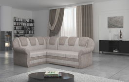 Coltar extensibil stanga 3 locuri ELTAP, LII-003, Lord II, 243x195x112 cm, lemn/poliester, bej deschis/bej