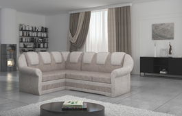 Coltar extensibil stanga 3 locuri ELTAP, LII-004, Lord II, 243x195x112 cm, lemn/poliester, bej/bej deschis