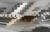 Coltar extensibil stanga 3 locuri ELTAP, LII-013, Lord II, 243x195x112 cm, lemn/poliester, maro/bej deschis