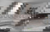 Coltar extensibil dreapta 3 locuri ELTAP, LII-022, Lord II, 243x195x112 cm, lemn/poliester, bej deschis/bej
