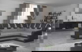 Coltar extensibil dreapta 3 locuri ELTAP, LII-024, Lord II, 243x195x112 cm, lemn/poliester, gri deschis/gri inchis