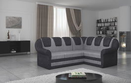 Coltar extensibil dreapta 3 locuri ELTAP, LII-024, Lord II, 243x195x112 cm, lemn/poliester, gri deschis/gri inchis