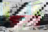 Coltar extensibil dreapta 3 locuri ELTAP, LII-090, Lord II, 243x195x112 cm, lemn/poliester, rosu inchis
