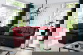 Coltar extensibil stanga 3 locuri ELTAP, LII-091, Lord II, 243x195x112 cm, lemn/poliester, rosu inchis