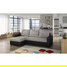 Coltar extensibil reversibil 3 locuri ELTAP, Livio, 237x150x72 cm, lemn/poliester, gri deschis/negru