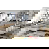 Coltar extensibil reversibil 3 locuri ELTAP, Livio, 237x150x72 cm, lemn/poliester, gri/alb