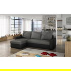 Coltar extensibil reversibil 3 locuri ELTAP, Livio, 237x150x72 cm, lemn/poliester, gri inchis/negru
