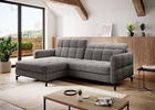 Coltar extensibil stanga 3 locuri ELTAP, Lore-145, Lorelle, 225x160x105 cm, lemn/poliester, gri