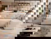 Coltar extensibil dreapta 3 locuri ELTAP, Hadson, 206x150x89 cm, lemn/poliester, bej deschis