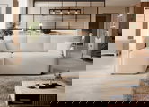 Coltar extensibil stanga 3 locuri ELTAP, Hadson, 206x150x89 cm, lemn/poliester, alb