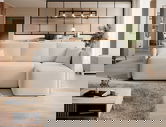 Coltar extensibil dreapta 3 locuri ELTAP, Hadson, 206x150x89 cm, lemn/poliester, alb