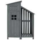 Dulap de grădină cu 2 rafturi, magazie de unelte cu spațiu de depozitare mare, 124L x 46P x 174Î cm, Gri