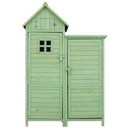 Dulap de grădină cu 2 rafturi, magazie de unelte cu spațiu de depozitare mare, 118 x 54 x 173 cm, Verde