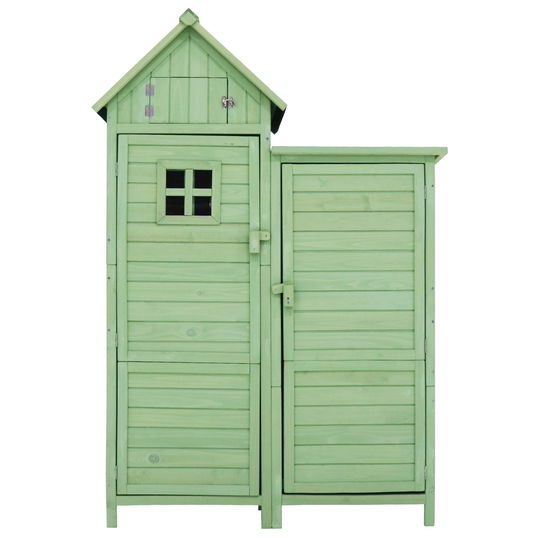 Dulap de grădină cu 2 rafturi, magazie de unelte cu spațiu de depozitare mare, 118 x 54 x 173 cm, Verde