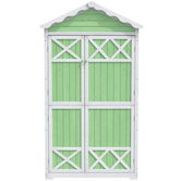 Depozit exterior pentru mobilier de grădină din lemn, design rezistent la intemperii cu întărituri stabile în formă de X, 93x45x179 cm, Verde