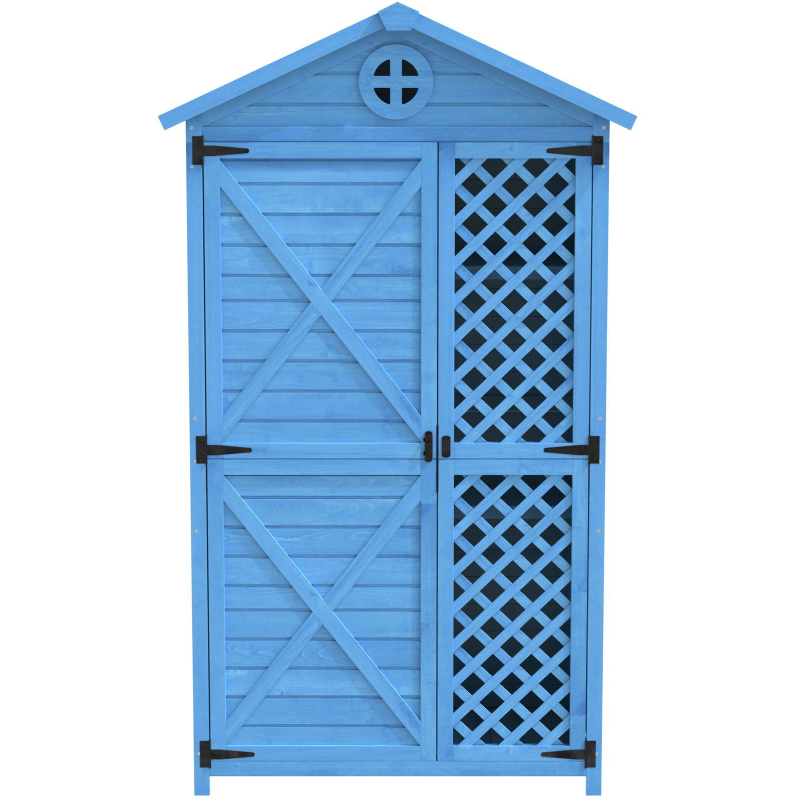 Depozit de mobilier de grădină din lemn pentru exterior, magazie de unelte rezistentă la intemperii, cu mult spațiu de depozitare și construcție din lemn stabilă, 90x56,5x175,3 cm, Albastru