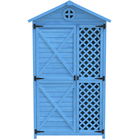 Depozit de mobilier de grădină din lemn pentru exterior, magazie de unelte rezistentă la intemperii, cu mult spațiu de depozitare și construcție din lemn stabilă, 90x56,5x175,3 cm, Albastru
