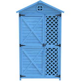 Depozit de mobilier de grădină din lemn pentru exterior, magazie de unelte rezistentă la intemperii, cu mult spațiu de depozitare și construcție din lemn stabilă, 90x56,5x175,3 cm, Albastru