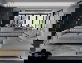 Coltar extensibil dreapta 4 locuri, ELTAP, Lau-44, Laurence, 278x205x92 cm, lemn/poliester, gri deschis