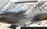 Coltar extensibil stanga 4 locuri ELTAP, Armd-60, Armando, 289x203x85 cm, lemn/poliester, gri