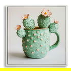 Tablou decorativ Cactus Jar -C, Mauro Ferretti, 40x40 cm, canvas/lemn de pin/plastic, multicolor