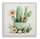 Tablou decorativ Cactus Jar -D, Mauro Ferretti, 40x40 cm, canvas/lemn de pin/plastic, multicolor