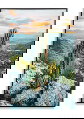 Tablou decorativ Cactus -H, Mauro Ferretti, 60x90 cm, canvas/lemn de pin/plastic, multicolor