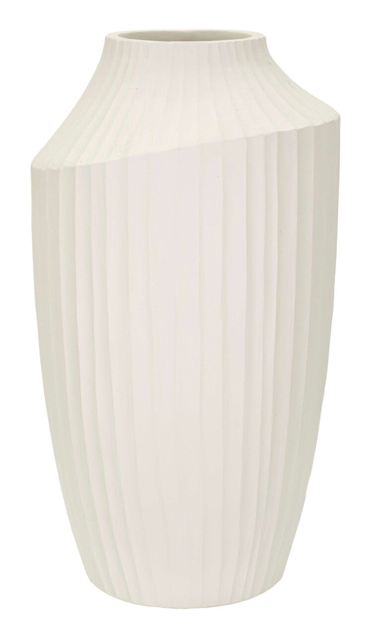 Vaza decorativa Ice, Mauro Ferretti, 28.5x50.5 cm, oxid de magneziu, crem