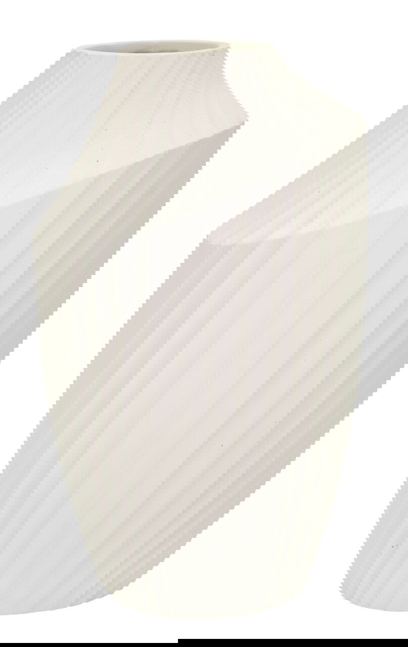 Vaza decorativa Ice, Mauro Ferretti, 22.5x38 cm, oxid de magneziu, crem