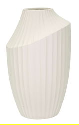 Vaza decorativa Ice, Mauro Ferretti, 22.5x38 cm, oxid de magneziu, crem