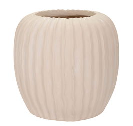 Vaza decorativa Mist, Mauro Ferretti, 26.5x26 cm, oxid de magneziu, crem