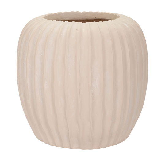 Vaza decorativa Mist, Mauro Ferretti, 26.5x26 cm, oxid de magneziu, crem