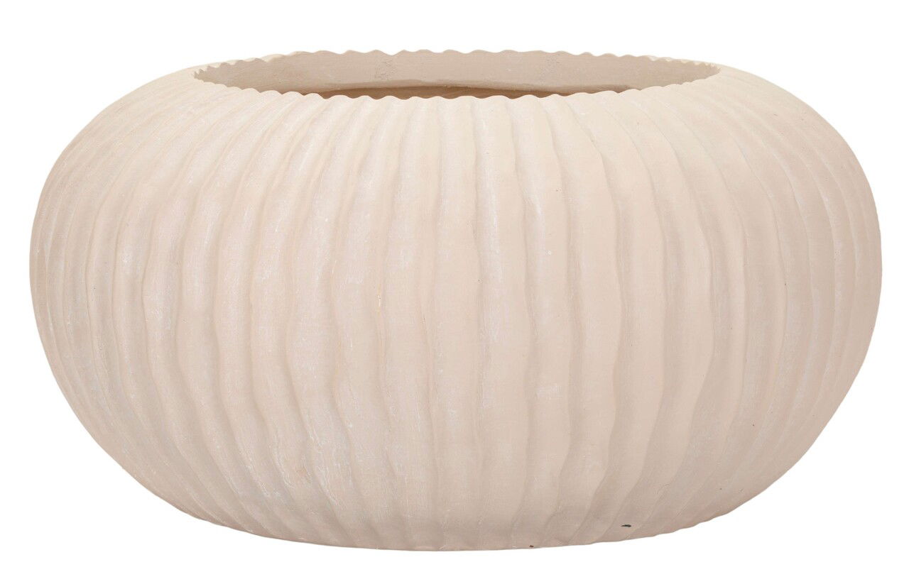 Vaza decorativa Mist, Mauro Ferretti, 35x18 cm, oxid de magneziu, crem