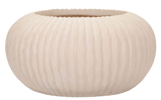 Vaza decorativa Mist, Mauro Ferretti, 35x18 cm, oxid de magneziu, crem
